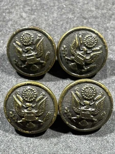 LOT x4 1917 WW1 WWI US Army Military Uniform Buttons Maurice Bourdon PARIS 10mm - Bild 1 von 2