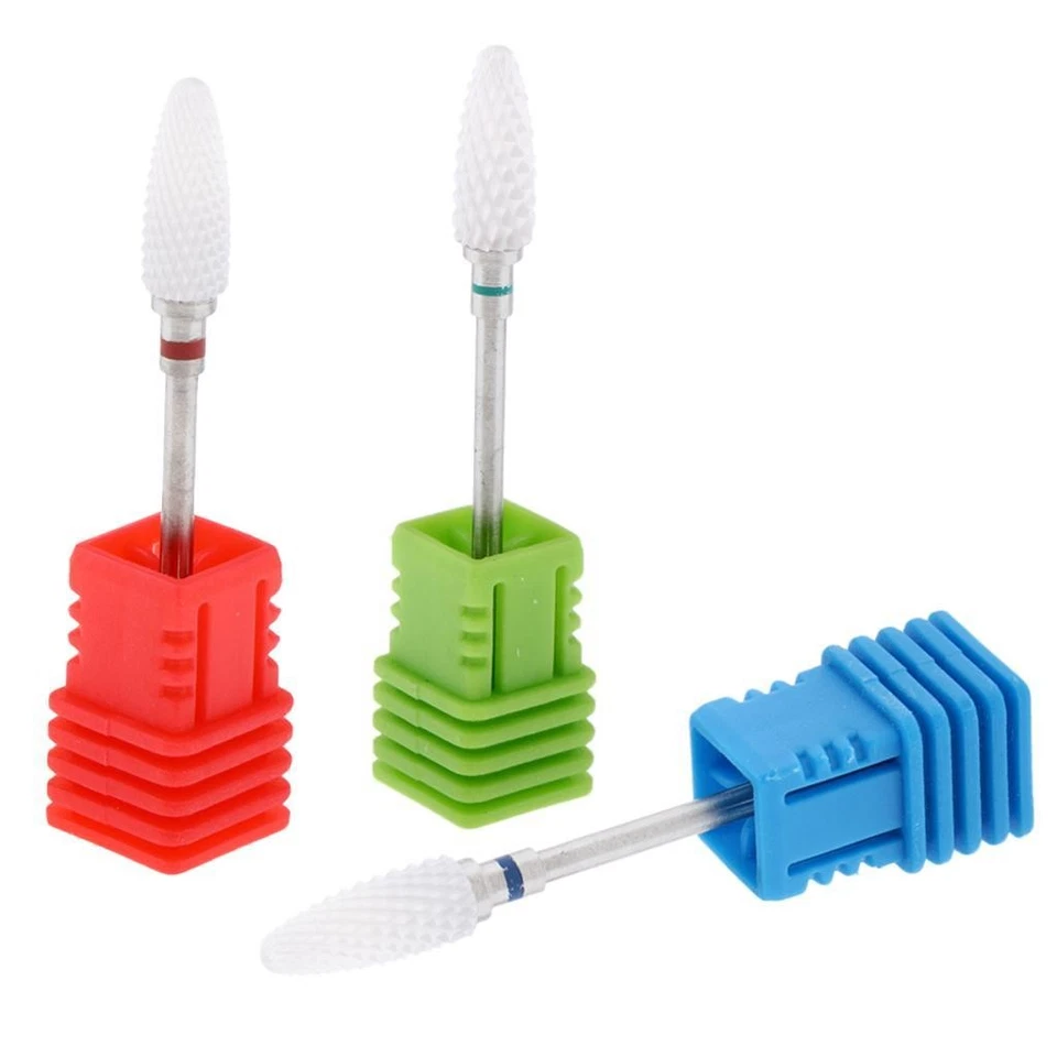 Per Unghie Con Testa Lucidante In Ceramica 3/32 Per Macchina - Immagine 1 di 1