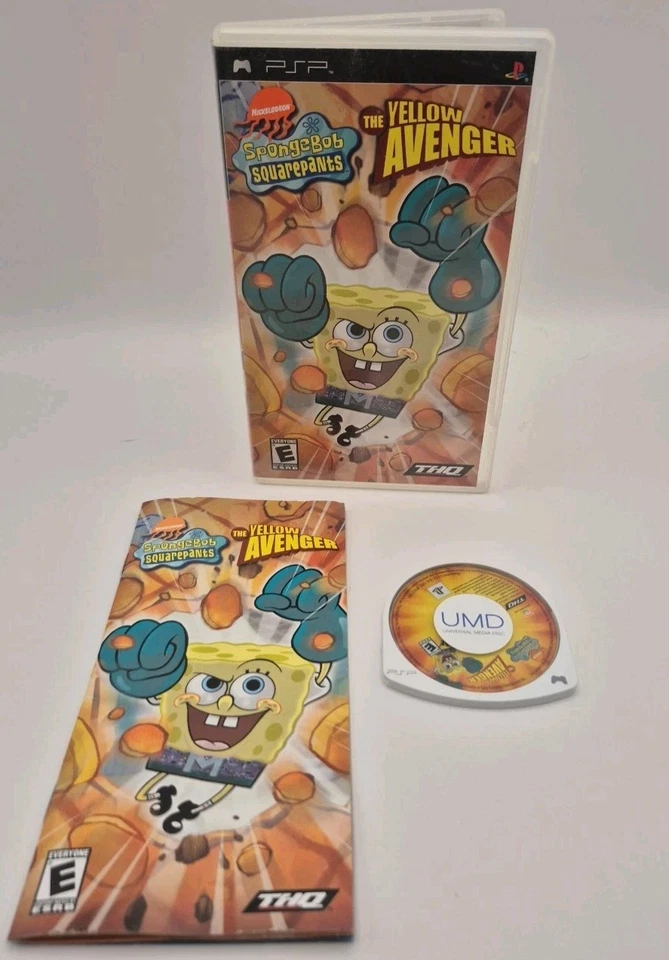 SpongeBob SquarePants: The Yellow Avenger (Sony PSP, 2006) CIB Complete w/Manual - Image 1 of 1
