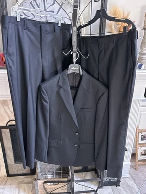 J. Traje CREW Ludlow Hombre - Ajuste Clásico - Negro Sólido - Talla 42R + 2º Par Pantalón Foto 1 de 4