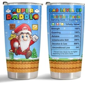 Bicchiere Super Mario Bros. 3 NES acciaio inox 20 oz Super Daddio Babbo Natale