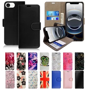 Leder Flip Case für iPhone SE 2016 SE 2020 SE 2022 SE 2025 Wallet Handy Hülle - Bild 1 von 18