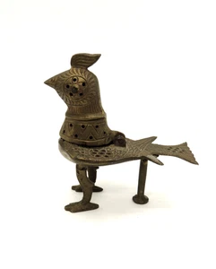 Vintage Brass Bird Falcon Incense Holder Burner Ashtray Mid Century MCM BOHO - Picture 1 of 13