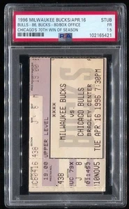 Chicago Bulls 70th Win Of Season - PSA Ticket 1996 Michael Jordan Basketball - Picture 1 of 2