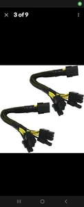 9-Inch Dual 8 Pin PCIe Splitter Cable for Graphics Cards & Power Supplies - Afbeelding 1 van 6
