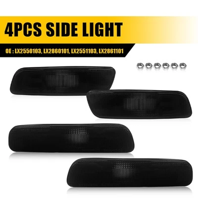 For 2000-2005 Lexus IS300 Front & Rear Smoked Side Marker Bumper Lights Housings - Image 1 of 4