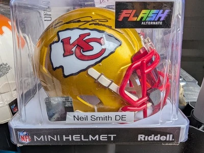 Minicasco Flash firmado/autografiado por Neil Smith Kansas City Chiefs certificado de autenticidad Jsa Foto 1 de 3
