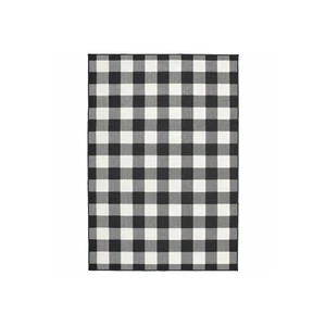 HomeRoots 7 x 10 ft. Black & Ivory Gingham Indoor & Outdoor Area Rug - Picture 1 of 1
