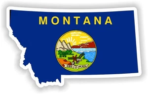 Montana Map Flag Sticker / Vinyl Waterproof Decals Car Graphics - Imagen 1 de 1