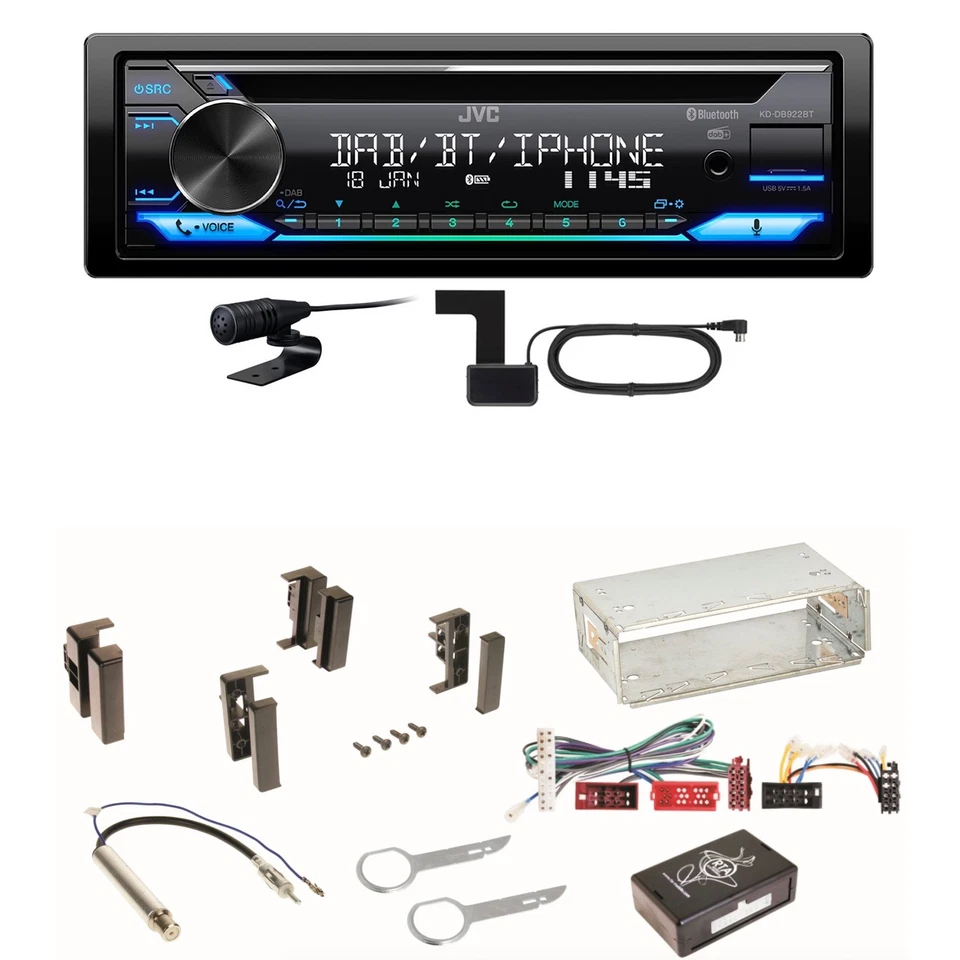 JVC KD-DB922BT Bluetooth Digitalradio Einbauset für Audi A4 B5 A6 4B C4 A8 - Bild 1 von 1