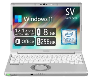 Panasonic Let's note CF-SV7 12.1" FHD i5-8350U 8GB 256GB SSD Win11 MS Office JP - Afbeelding 1 van 7