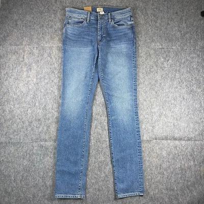 Pantalones de mezclilla para hombre J Crew 30 x 32 ajustados elásticos 250 algodón azul lavado medio nuevos con etiquetas Foto 1 de 4
