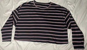 SHEIN Women’s Curve 2XL Striped Navy / Red /Blue Crop Top - Picture 1 of 6