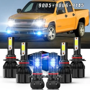 Fits GMC Sierra 1500 3500 2003 - 2006 Headlights + Fog Light 6x Bulbs 6000k - Picture 1 of 18