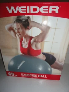 WEIDER 65 CM EXERCISE BALL INCLUDING EXERCISE CHART-NEW IN BOX-GRAY - Picture 1 of 2