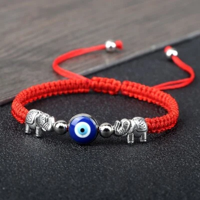 Pulsera Roja Protección del Mal de Ojo Buena Suerte Elefante Ajustable Suerte Foto 1 de 3