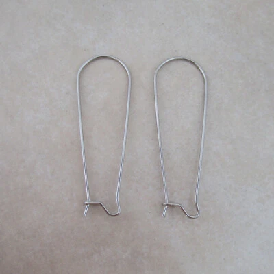 24 long stainless steel 39mm kidney ear wires 21 gauge - Изображение 1 из 4