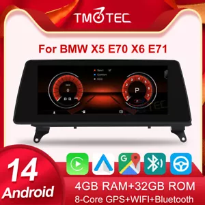 10.25" Androidauto Android IPS CarPlay Für BMW X5 X6 E70 E71 CCC CIC Navi GPS - Bild 1 von 18