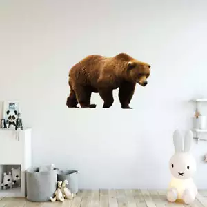 Grizzly Bear Vinyl Wall Decal Brown Bear Sticker Wall Art Decor Mural VWAQ - PAS - Picture 1 of 8
