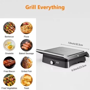 Panini Press Griller 15.8" Diagonal Non-Stick 4 Slice Sandwich Maker 1200W - Picture 1 of 6