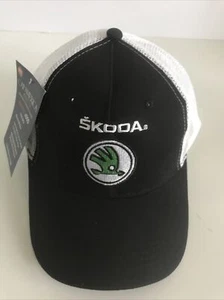 NWT Skoda Auto Automobile Trucker's Hat Czech Cap - Black/White - Picture 1 of 6