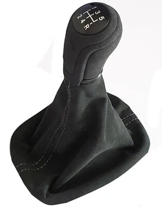 PARA AUDI A4 B5 94-01 5 VELOCIDADES CUERO ALCANTARA PALANCA CAMBIO BOLSA COSTURA H GRIS - Imagen 1 de 3