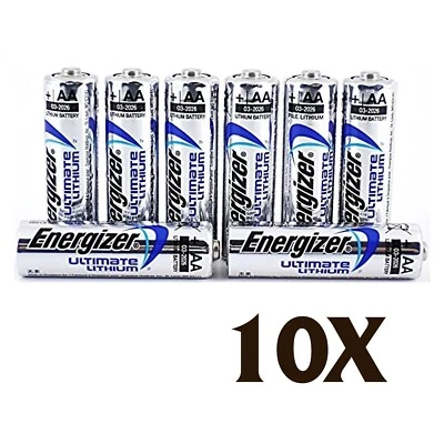 10X SHRINK PACK OF 8x ENERGIZER AA BATTERIES LR6, L91 MN1500 1.5v - Image 1 of 2