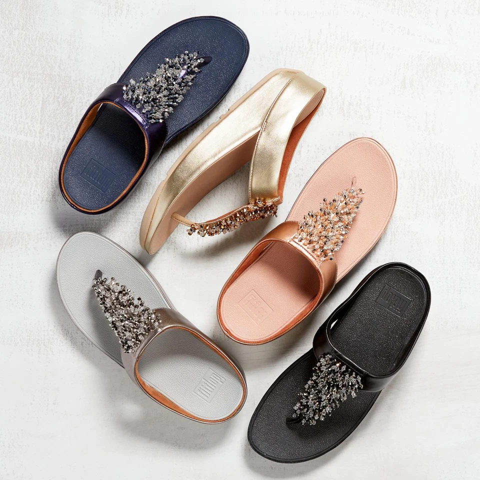 Sandálias #FitFlop Rumba biqueira com miçangas (escolha sua cor) - Imagem 1 de 1