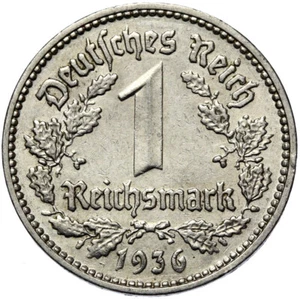 German Reich - 3rd Third Reich-J. 354-coin 1 Reichsmark 1936 D-nickel - Picture 1 of 2