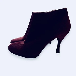 Via Spiga Suede Heeled Ankle Boots Booties Purple Women’s Size 9.5 - Picture 1 of 6
