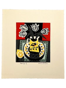 Graham Evernden signed limited edition linocut "Parrot Jug" 37/75 - Picture 1 of 2
