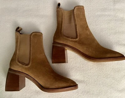 DOLCE VITA ILIANA WOMENS FASHION BOOTS TAN BROWN SUEDE HEELED BOOTIE SIZE 7 - Image 1 of 4