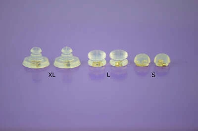 14k Yellow or White Gold Jelly Silicon Back Earring by Pc and Pair!!! Foto 1 de 4