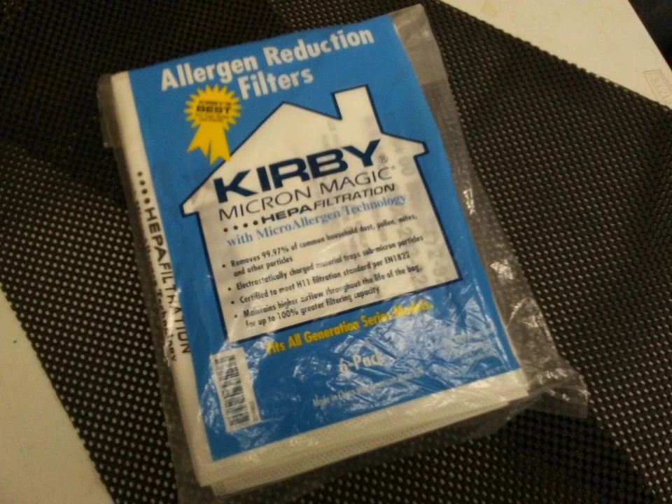 Kirby Micron Magic HepaFiltration Vacuum Bags Allergen Reduction Filters only 4 - Image 1 of 4