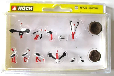 Nuevas figuras de aves escala HO NOCH # 15776 ONCE CIGÜEÑAS con dos nidos Foto 1 de 3