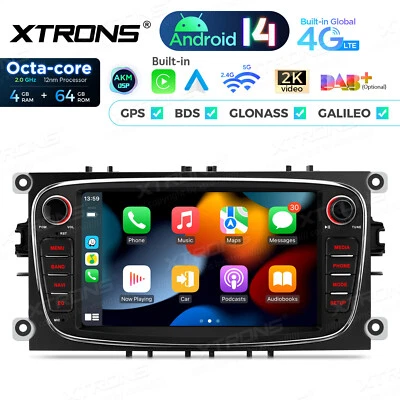 4G Android 14 8-Core 64G Car Radio GPS Stereo For Ford Focus Mondeo S-Max Galaxy - Image 1 of 4