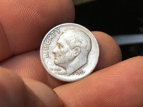 1950-S Silver Roosevelt Dime, US Dime, 1 Coin Cover
