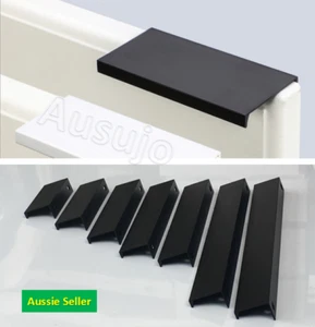 Black Lip Pull Pulls Contemporary Kitchen Cabinet Door Drawer Handle Handles - Picture 1 of 6