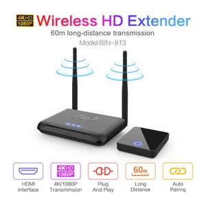 Wireless HDMI Video Audio Transmitter&Receiver 4K 30Hz 60M Wireless HD Extender - Picture 1 of 8