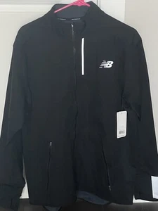 NWT New Balance MJ53213 Windblocker Jacket Black Size Large NBHeat - Picture 1 of 6