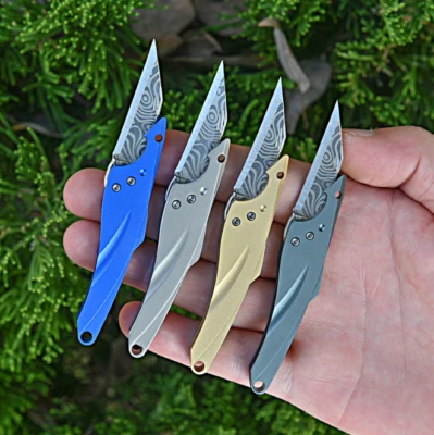 Nuevo Mini Cuchillo de Aleación de Titanio/Aluminio Pequeño Bolsillo Llavero Colgante Cuchillo Regalo Foto 1 de 4