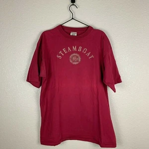 Vintage Herren Steamboat Colorado CO Einzelnaht rot T-Shirt Größe Large - Bild 1 von 5