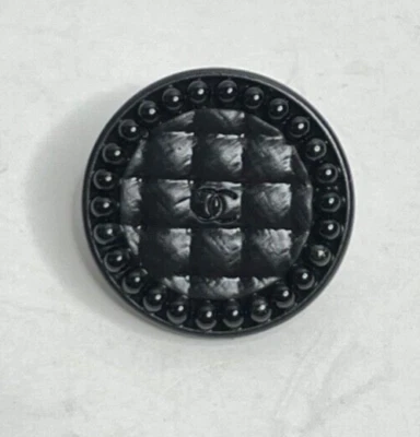 Chanel Black CC Quilted Studded Shank Button - Image 1 of 4