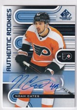 2022-23 UD SP GAME USED AUTHENTIC ROOKIES BLUE AUTO #186 FLYERS NOAH CATES