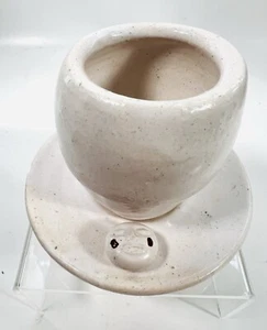 Plato facial sonriente de cerámica asiática vintage con emociones y taza hecha a mano firmada  - Imagen 1 de 14