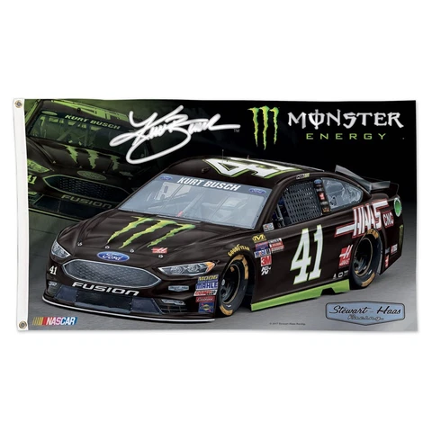 Kurt Busch 2017 Wincraft #41 Monster Energy 3 x 5 Deluxe Flag FREE SHIP Cover