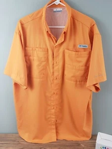CAMICIA COLOMBIA BAHAMA BOTTONE ANTERIORE SU PFP ARANCIONE TAGLIA LARGE - Foto 1 di 6