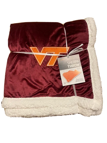 Virginia Tech Sherpa Throw Cover