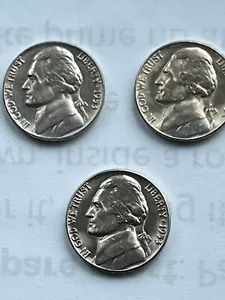 1953 P, D and S UNCIRCULATED JEFFERSON NICKELS BU - Picture 1 of 9