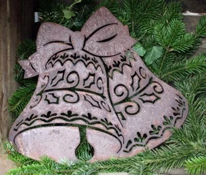 Edelrost Glocken Weihnachtsdeko Hängedeko Weihnachten Rostdeko Gartendeko - Bild 1 von 3